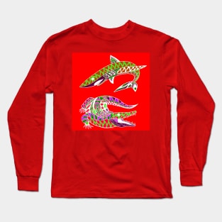 king of the wild the shark and the alligator Long Sleeve T-Shirt